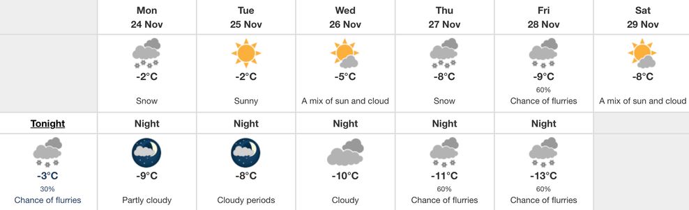 calgary weather snow 